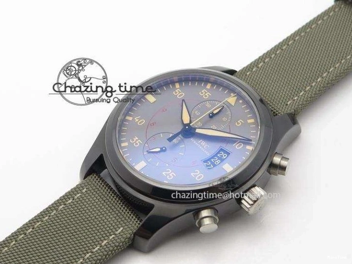 MIROTIME 0512 SunProtective Pilot Top Gun Miramar IWC388002 V6 1:1 Best Edition Ceramic Case On Nylon Strap A 7325